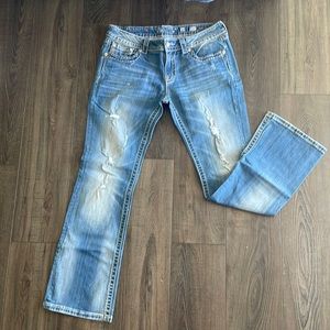 Miss Me boot cut distressed jeans size 32